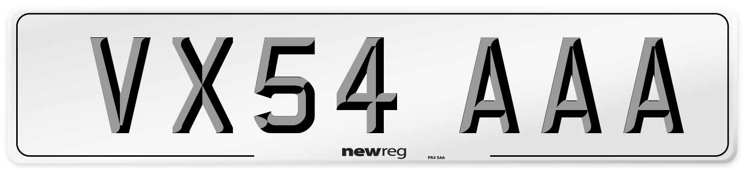 VX54 AAA Number Plate from New Reg